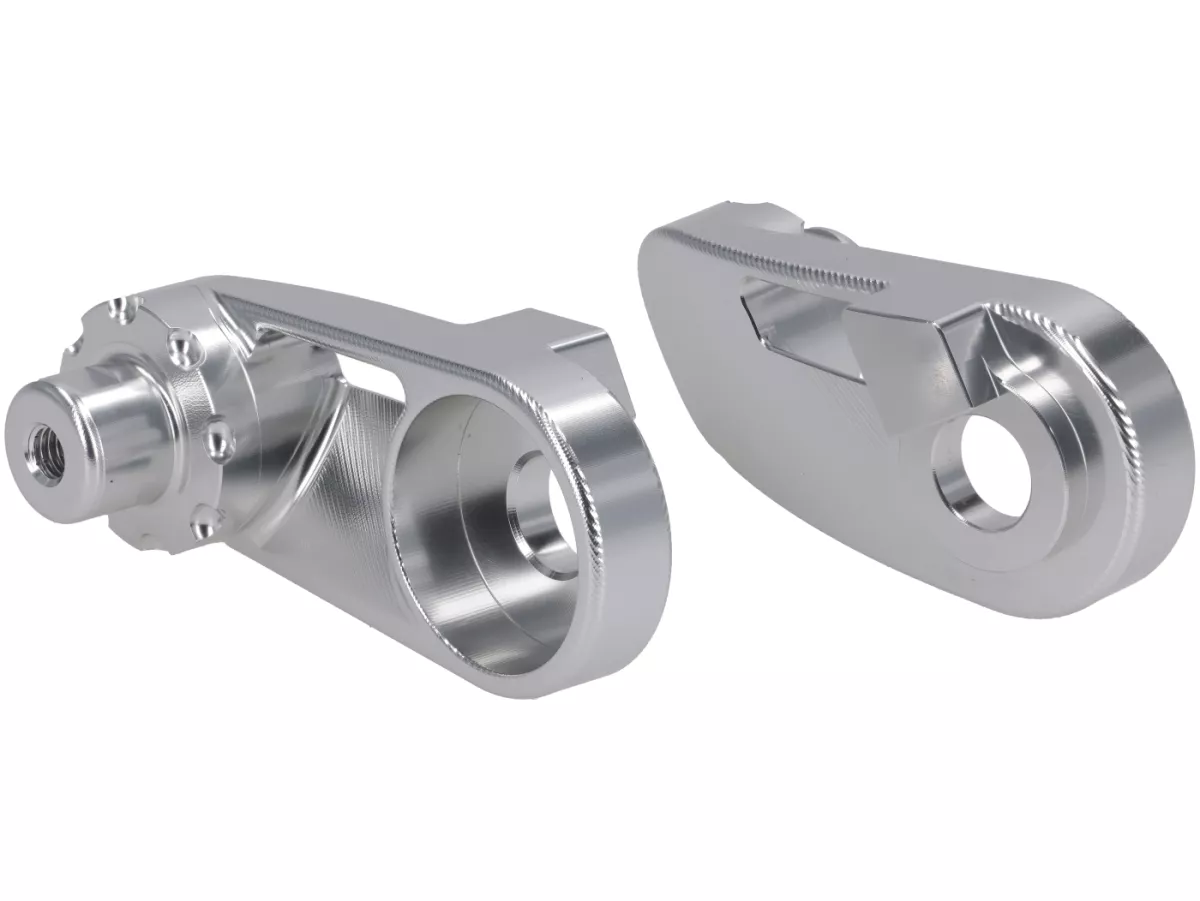 Stoßdämpferbefestigung unten -BGM PRO Clip on Aluminium CNC- Lambretta LI, LIS, SX, TV, DL, GP, LUI, J50, J100, J125 - silbern