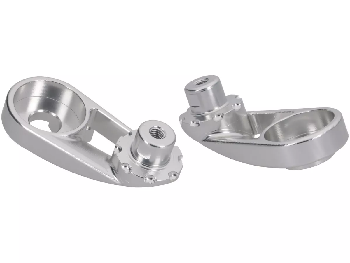Stoßdämpferbefestigung unten -BGM PRO Clip on Aluminium CNC- Lambretta LI, LIS, SX, TV, DL, GP, LUI, J50, J100, J125 - silbern