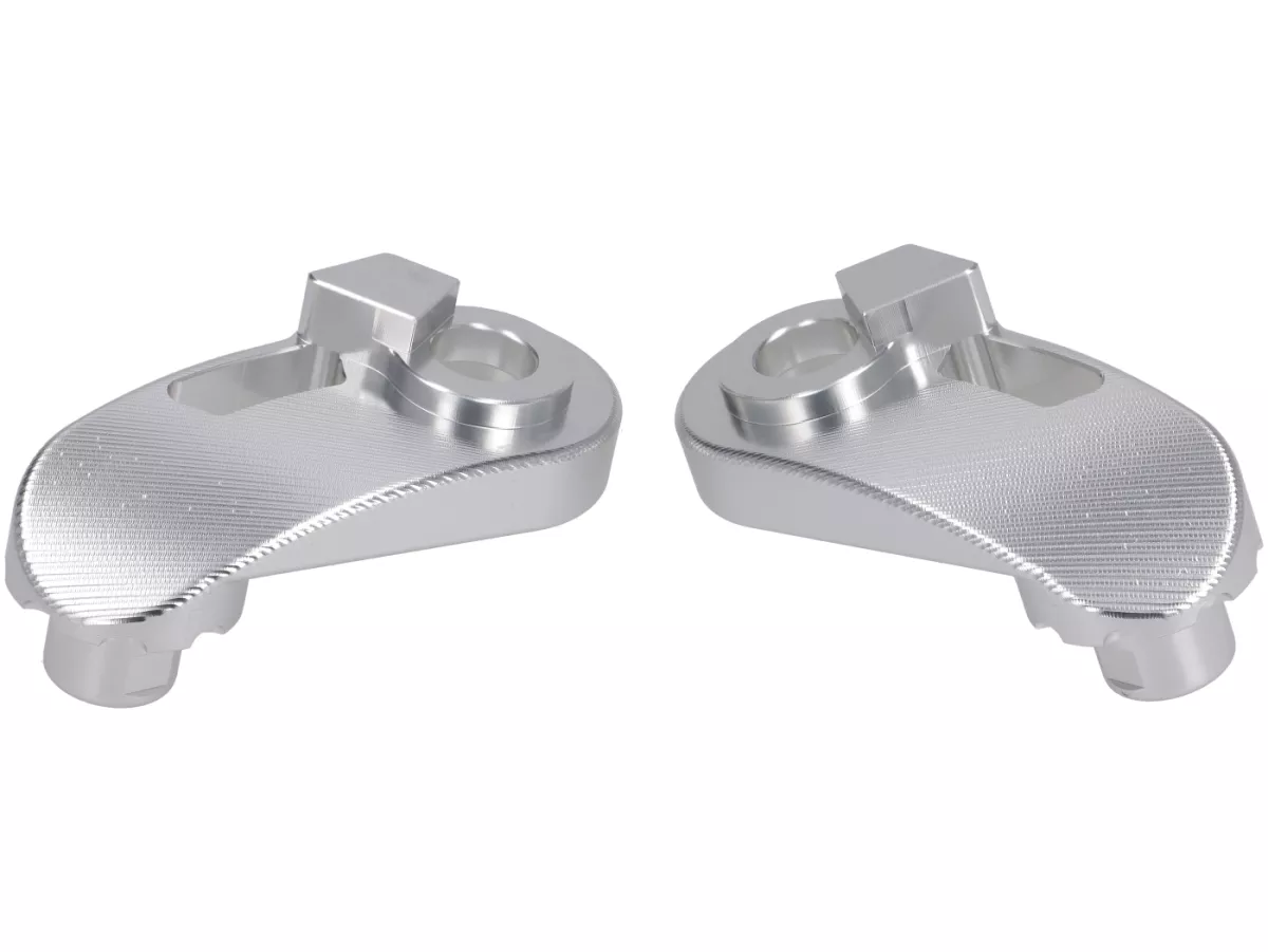 Stoßdämpferbefestigung unten -BGM PRO Clip on Aluminium CNC- Lambretta LI, LIS, SX, TV, DL, GP, LUI, J50, J100, J125 - silbern