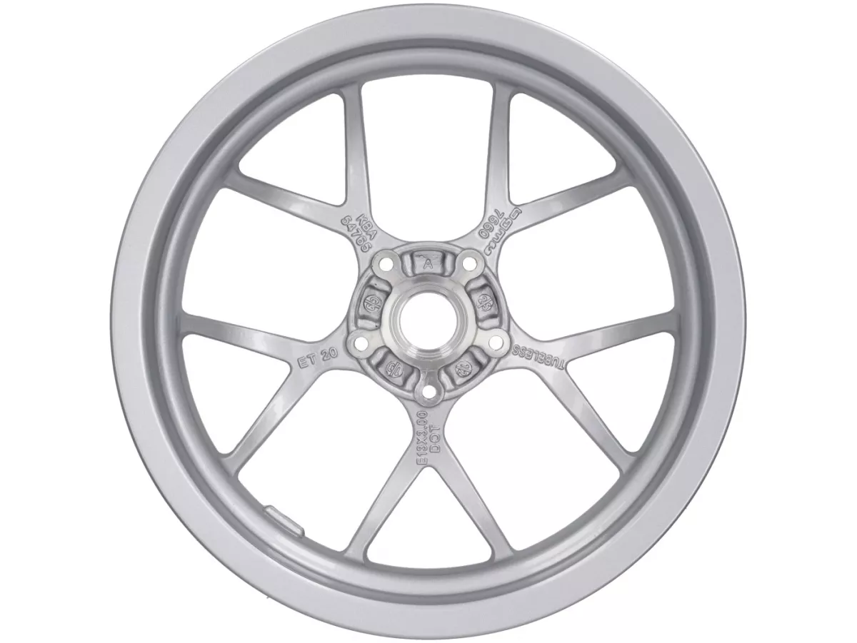 Ensemble de jantes (avant+arrière y compris les kits de montage) -BGM PRO SPORT - 3.00-13 pouces - Vespa GTS, GTS Super, GTV, Sei Giorni, GT 60, GT, GT L 125-310ccm - argenté
