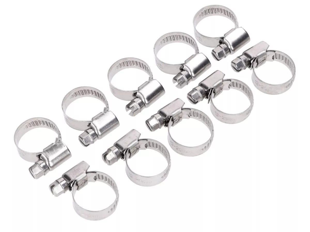 Abrazaderas de manguera (10 piezas) -BGS- 12-20mm - Ancho de banda = 9mm