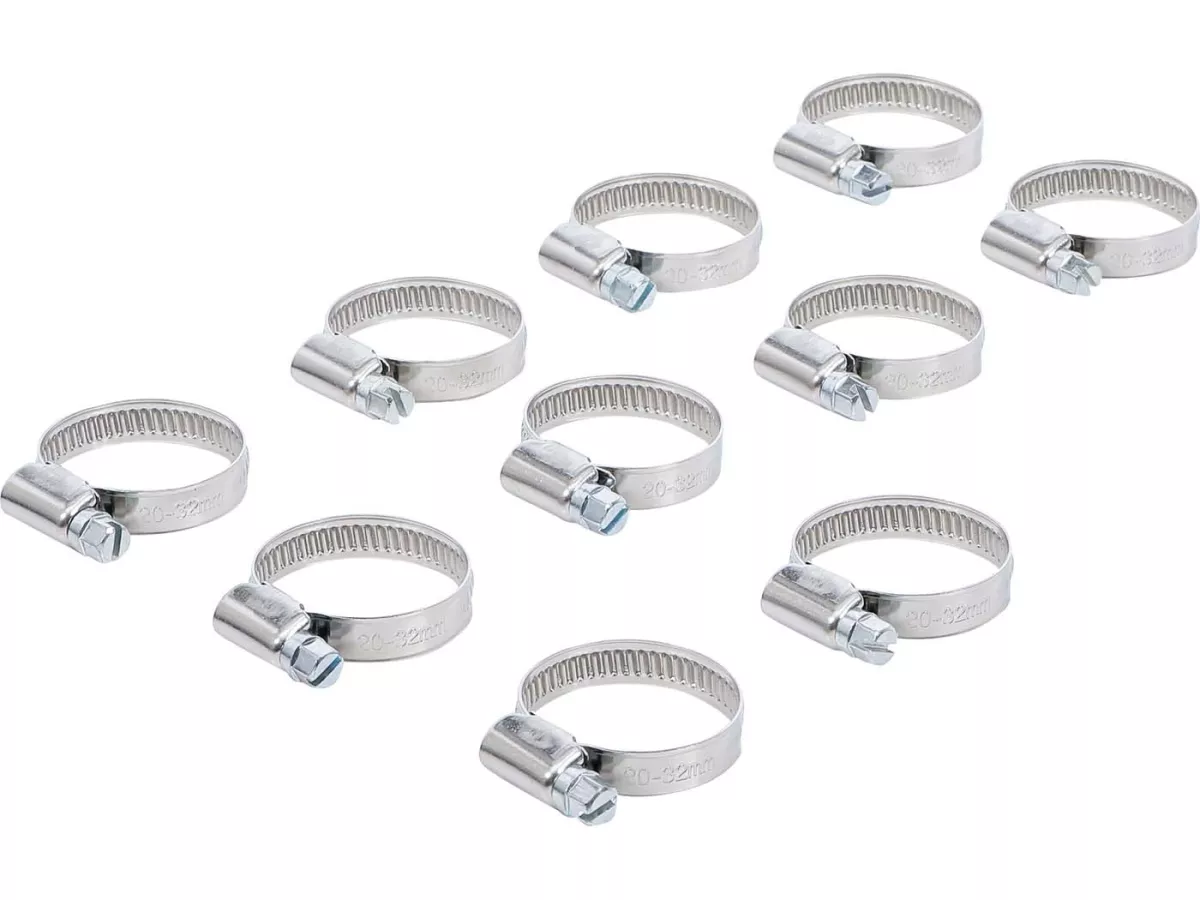Abrazaderas de manguera (10 piezas) -BGS- 22-32mm - Ancho de banda = 9mm