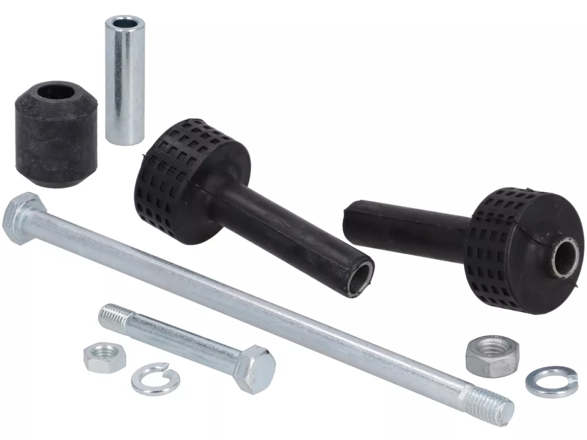Silent block set engine complete -CIF- Vespa V50, V90, SS50, SS90, PV125, ET3 - incl. engine bolt and shock absorber screw