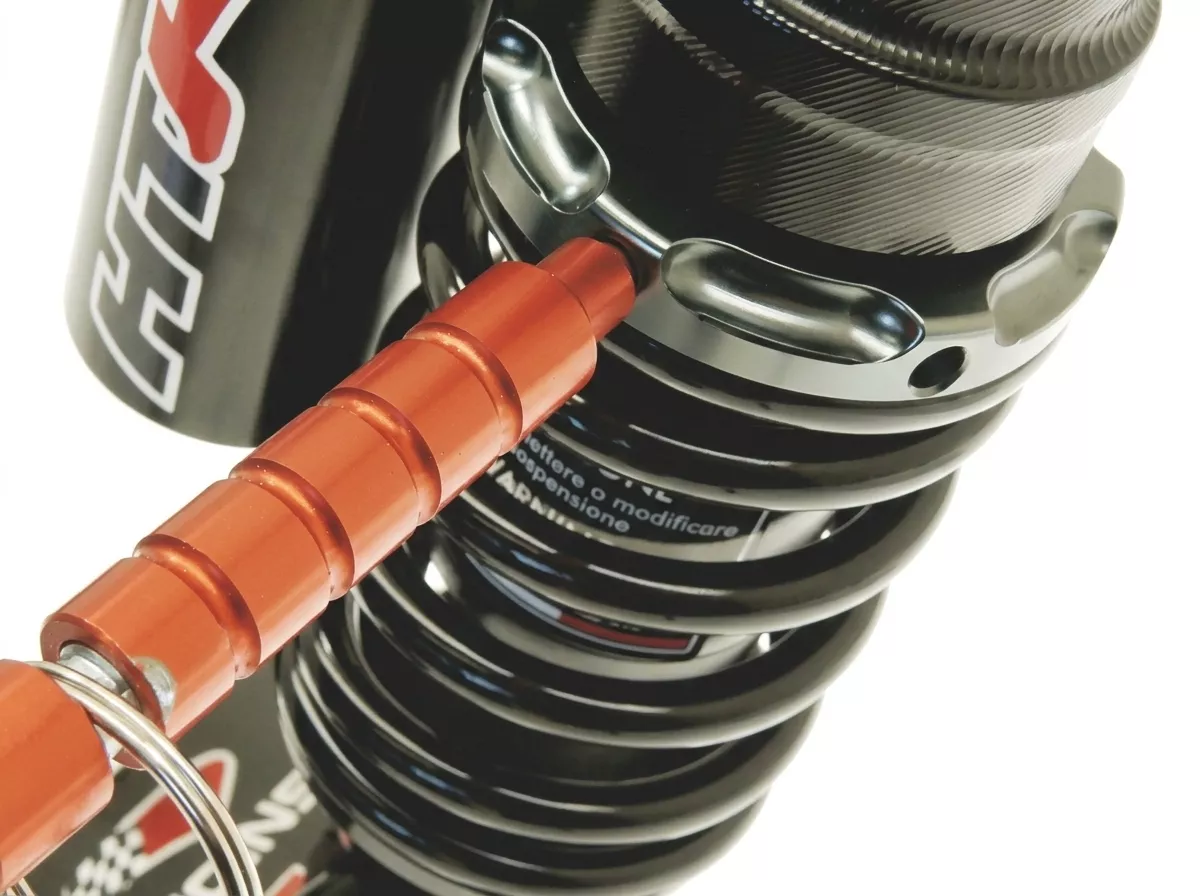 Front shock absorber -CARBONE HTR 255mm-Vespa PX80, PX125, PX150, PX200, T5 125cc - black