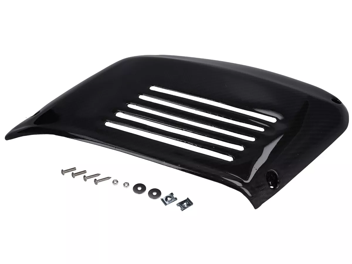 Right-Side Flap XXL - CARBON ITALY, Real Carbon - Vespa V50, PV, ET3 - Extra-Wide, for M200/EGIG220 Engines