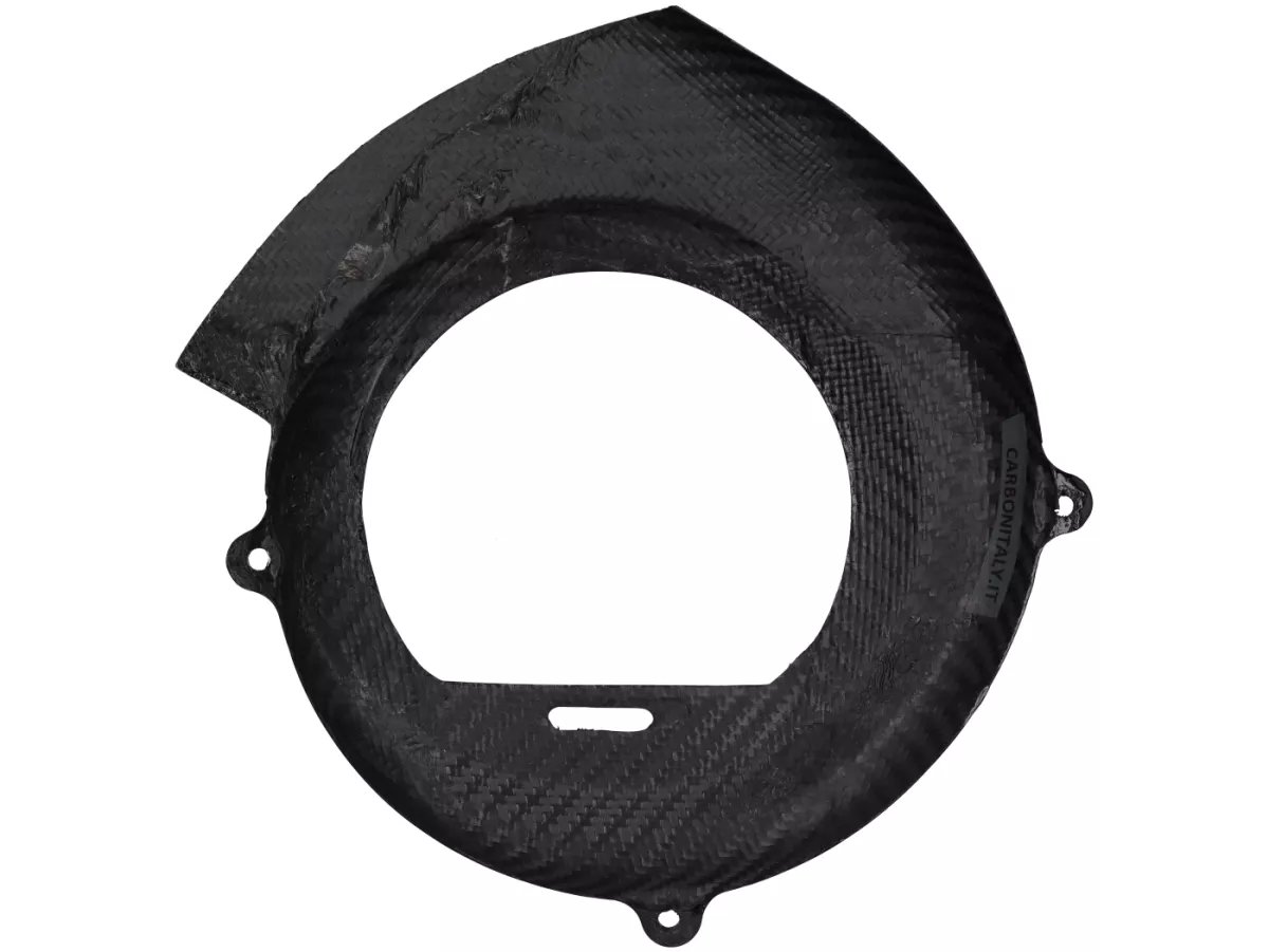 Lüfterradabdeckung -CARBON ITALY, Echtcarbon- Vespa V50, PV, ET3 - halb offen