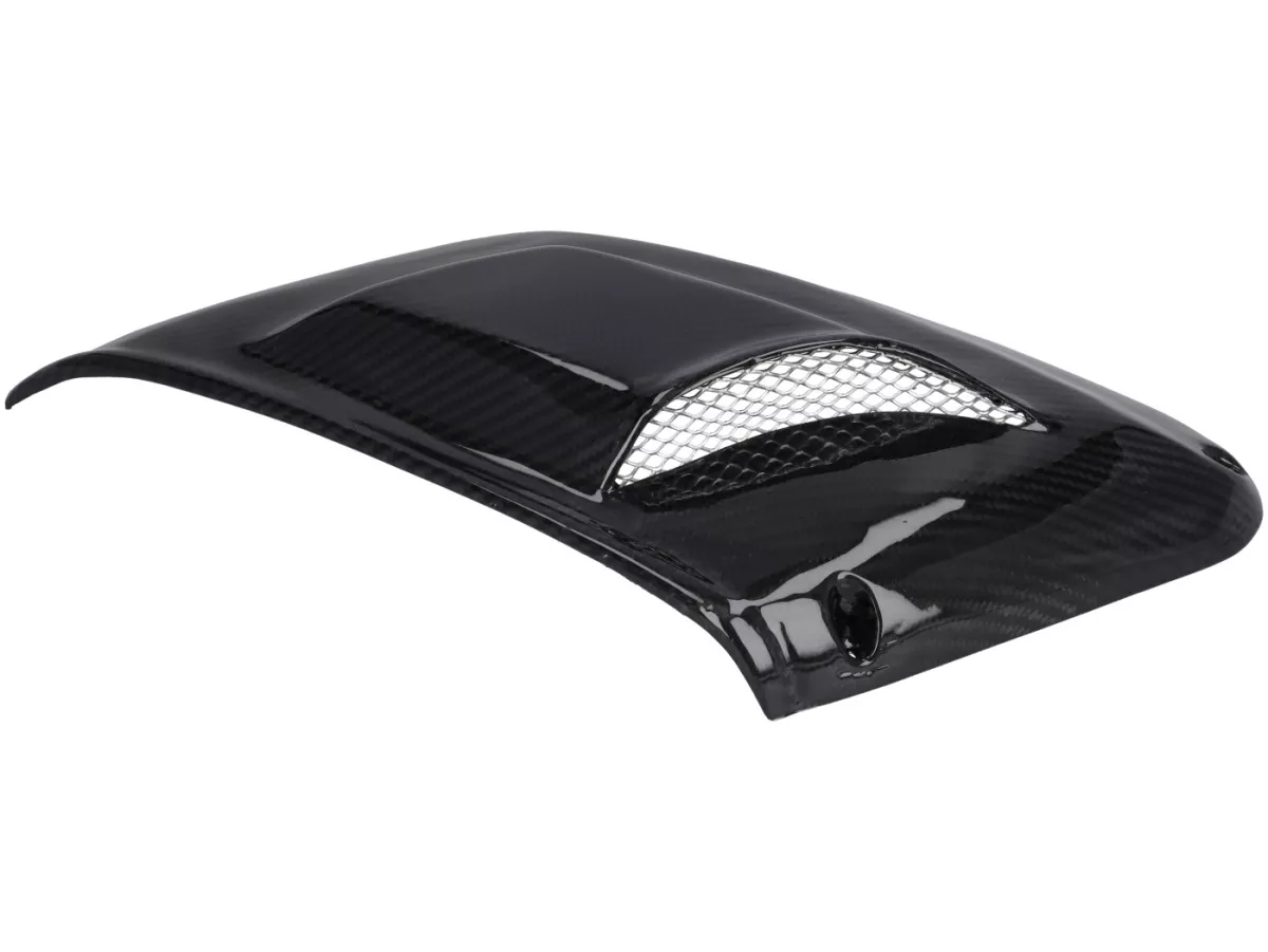 Penutup samping kanan - CARBON ITALY, karbon asli - Vespa V50, PV, ET3 - dengan corong saluran udara