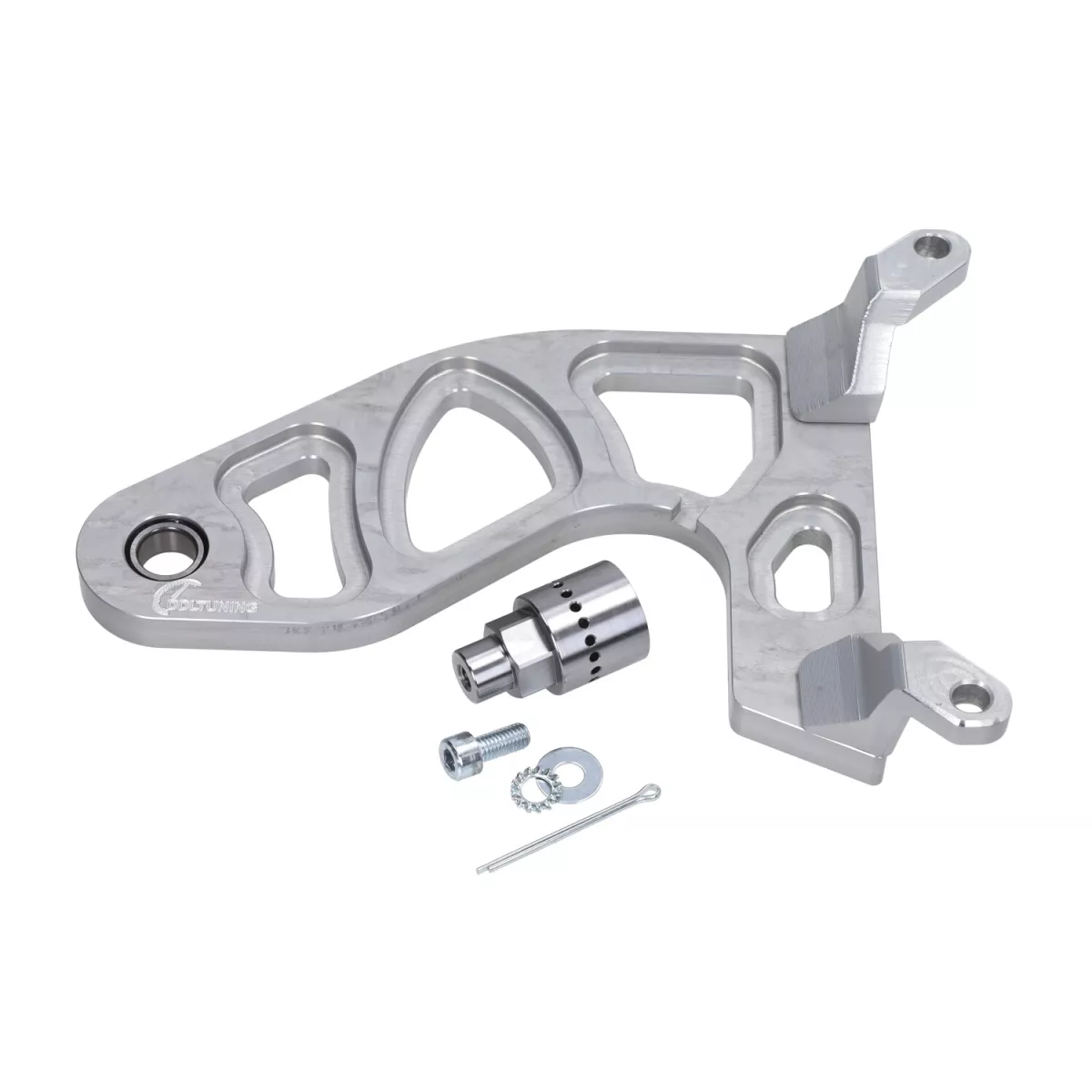 Extra svängarm -DDL Tuning CNC silver- Piaggio 125-180 ccm 2-takt - Gilera Runner FX/FXR 125-180, Italjet Dragster 125-180, Piaggio SKR125, SKR150, TPH125, Skipper125, Skipper150, Hexagon LX/LXT 125-180 AC/LC