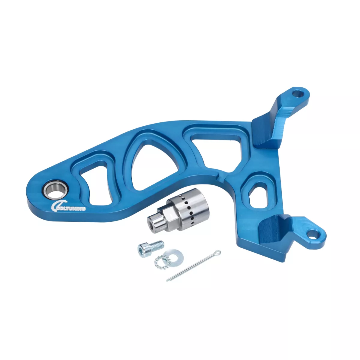 Forcellone supplementare -DDL Tuning CNC blu- Piaggio 125-180 ccm 2 tempi - Gilera Runner FX/FXR 125-180, Italjet Dragster 125-180, Piaggio SKR125, SKR150, TPH125, Skipper125, Skipper150, Hexagon LX/LXT 125-180 AC/LC