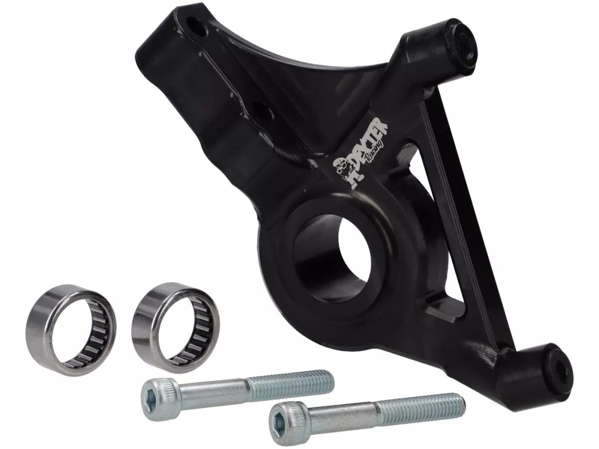Bremszangenadapter -DEXTER Atomika für 6-Kolben-Bremssattel radial - für Gabel Piaggio Zip SP, Quartz, Skipper/SKR, ET4 - schwarz
