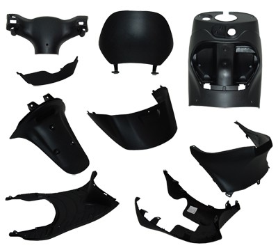 Interieur kuipdelen set -DMP- 9-delig - Piaggio Zip 2000, Zip II 50-125 - zwart
