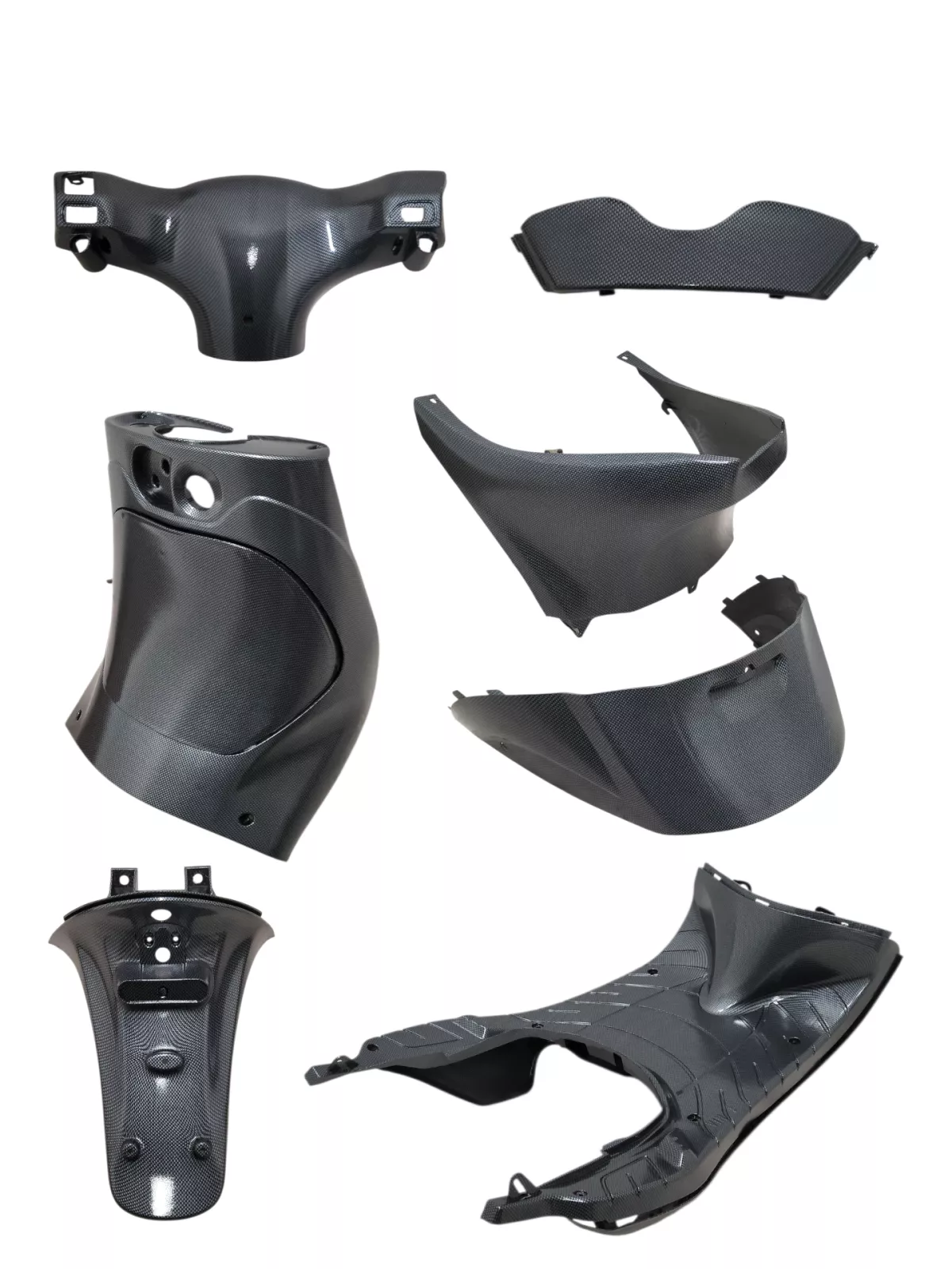 Interieur kuipdelen set -DMP- 9-delig - Piaggio Zip 2000, Zip II 50-125 - carbon look
