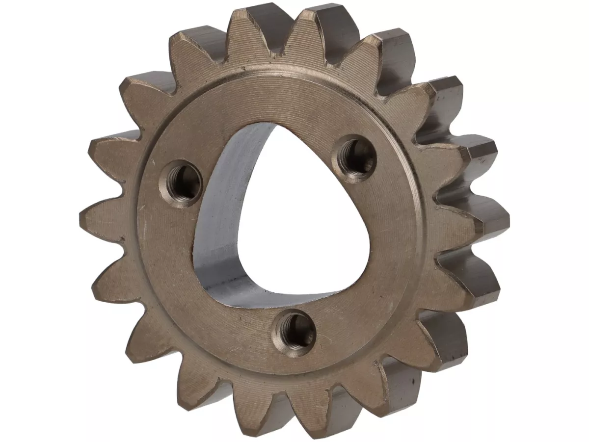 Pignone primario (poligonale) -FAIO/EGIG PERFORMANCE- Vespa V50, PV125, ET3, PK50, PK80, PK125 - Z18 (dentatura diritta, per pignone Z52) - utilizzata ad esempio per EGIG220, Quattrini M200