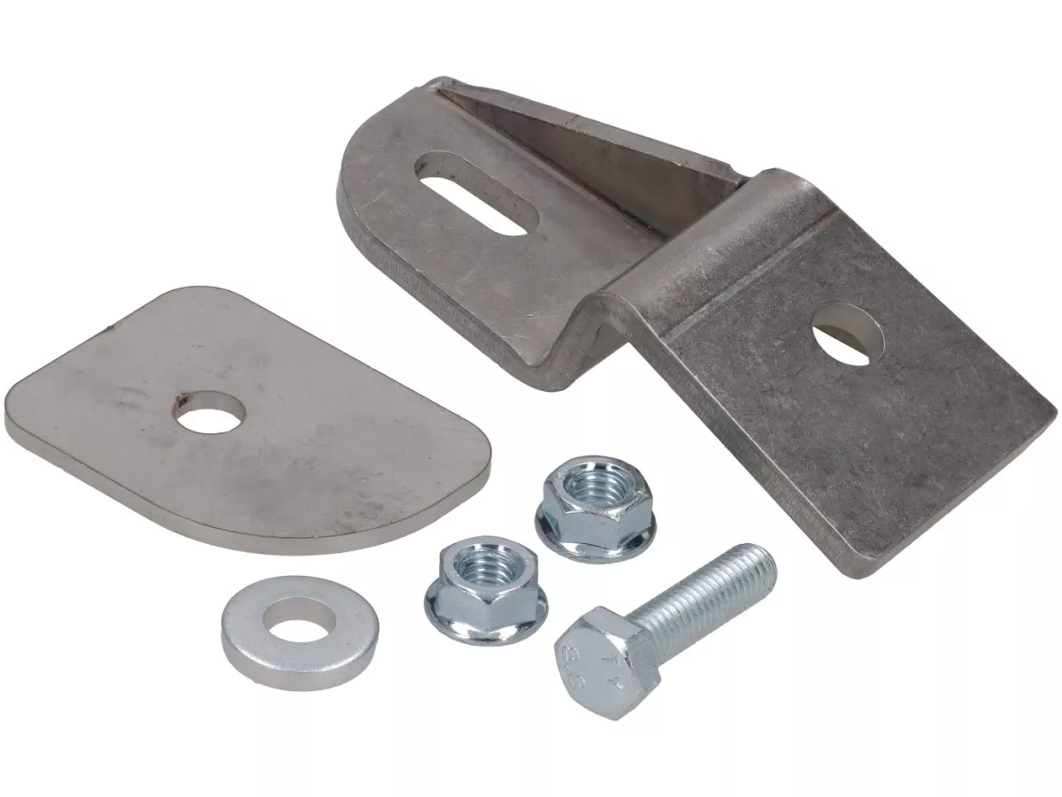 Adaptateur d'amortisseur arrière -DEXTER RACING- Vespa Smallframe V50, PV125, ET3 - pour déplacer l'amortisseur en cas d'utilisation d'un système d'échappement à résonance