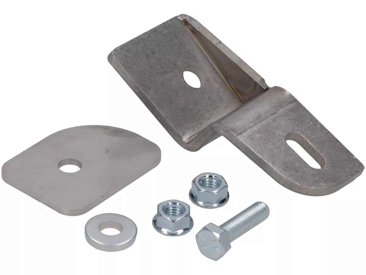 Adaptateur d'amortisseur arrière -DEXTER RACING- Vespa Smallframe V50, PV125, ET3 - pour déplacer l'amortisseur en cas d'utilisation d'un système d'échappement à résonance