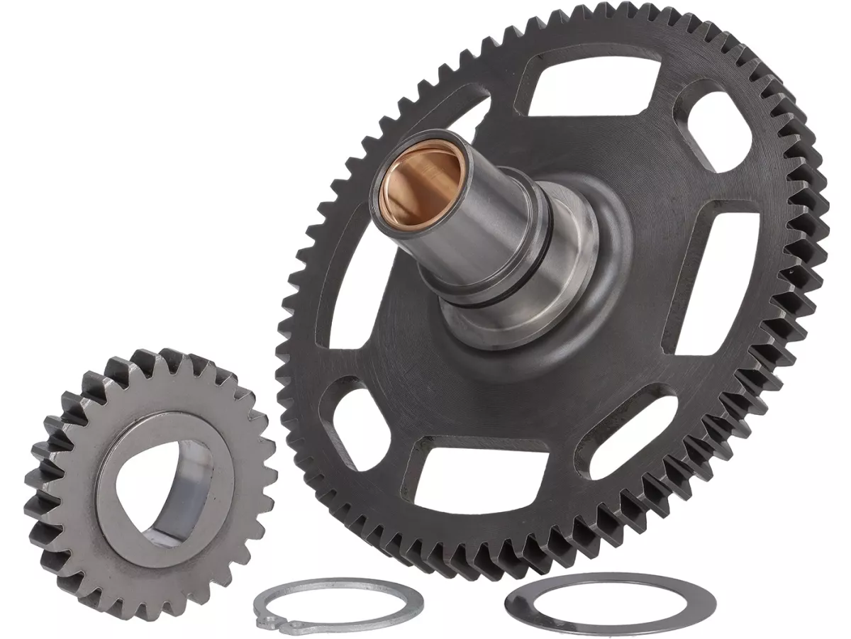 Rapporto di trasmissione primario (poligono) -EGIG PERFORMANCE- Vespa V50, PV125, ET3, PK50, PK80, PK125 - 27-69 = 2,56 (dentatura diritta) - utilizzato ad esempio per EGIG220, Quattrini M200