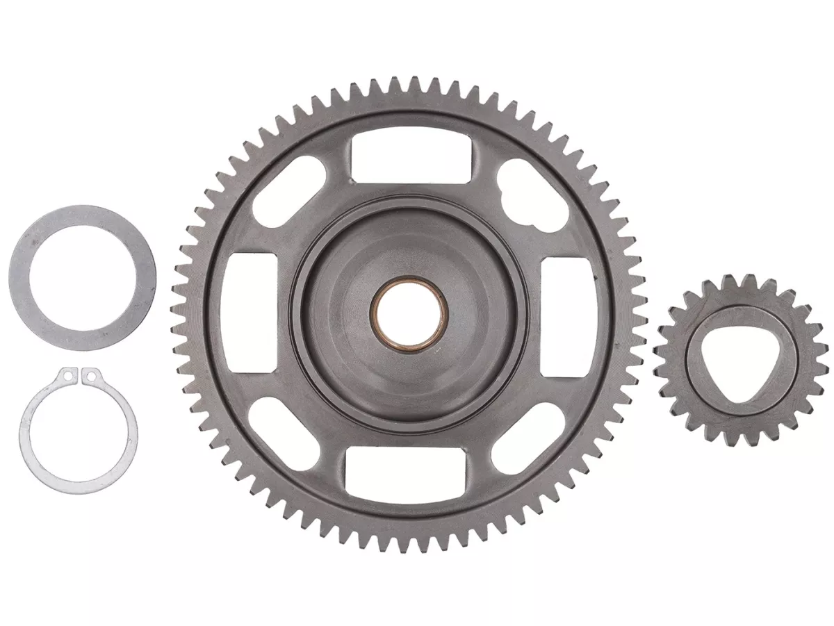 Primaire overbrengingsverhouding -EGIG PERFORMANCE- Vespa V50, PV125, ET3, PK50, PK80, PK125 - 24-72 = 3,00 (poligon, rechte vertanding) - bijvoorbeeld gebruikt voor EGIG220, Quattrini M200
