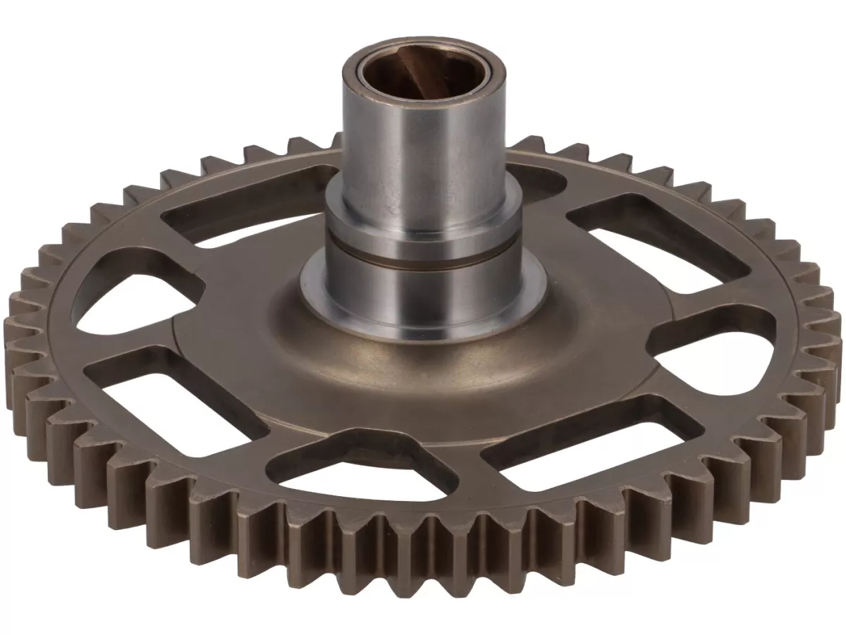 Ruota primaria -FAIO/EGIG PERFORMANCE- Vespa V50, PV125, ET3, PK50, PK80, PK125 - Z50 (dentatura diritta, per Z20, Z21) - utilizzata ad esempio per EGIG220, Quattrini M200