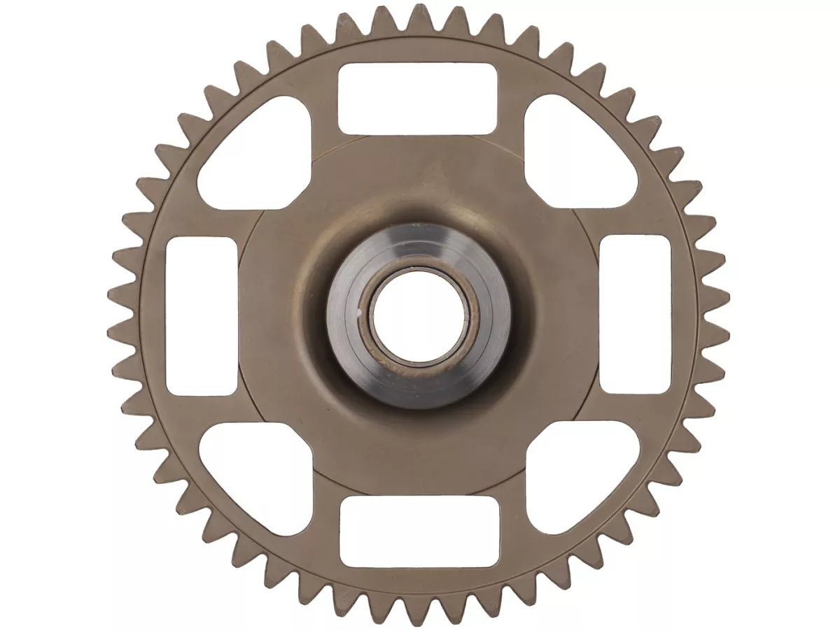 Ruota primaria -FAIO/EGIG PERFORMANCE- Vespa V50, PV125, ET3, PK50, PK80, PK125 - Z50 (dentatura diritta, per Z20, Z21) - utilizzata ad esempio per EGIG220, Quattrini M200