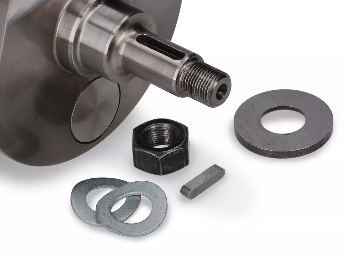 Vilebrequin -KINGWELLE (clapet) - course 64mm, bielle 110mm, axe de piston Ø15mm- Vespa PX -  p.e. pour BGM177, Quattrini M1X