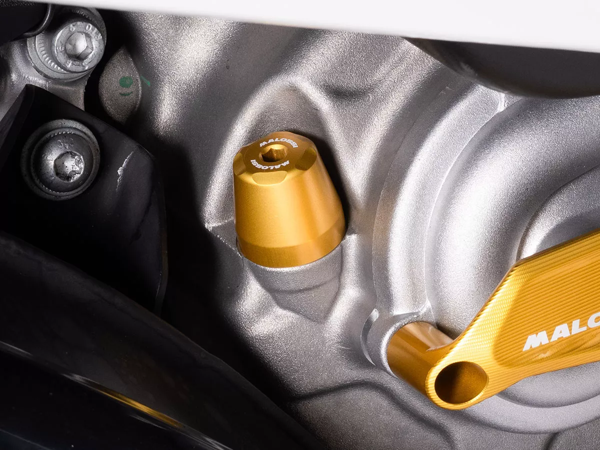 Tapón de llenado de aceite con varilla Malossi, dorado para Vespa GTS 310cc, Piaggio MP3 310cc, Piaggio Beverly 310cc