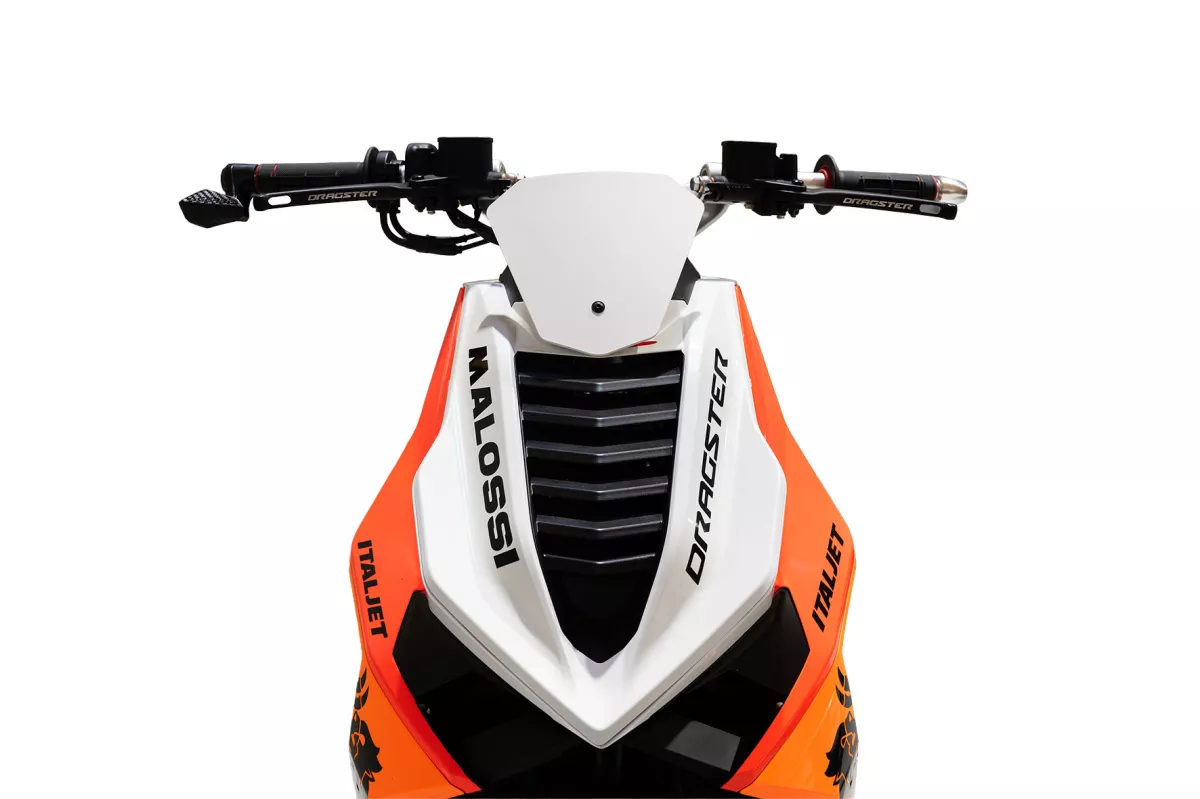 Voorruit -MALOSSI- 200x185mm, MHR Race Screen,wit - Italjet Dragster ie 125-300
