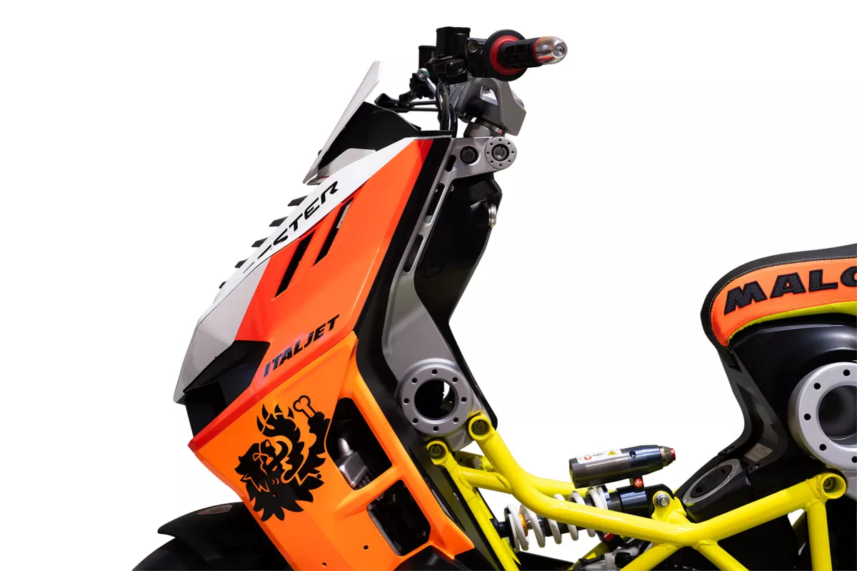 Voorruit -MALOSSI- 200x185mm, MHR Race Screen,wit - Italjet Dragster ie 125-300