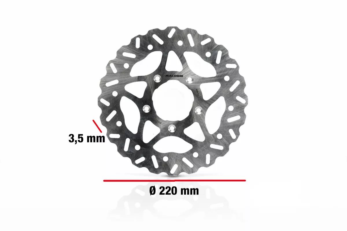 Brake disc -MALOSSI- Whoop Disc - Ø220x58x3,5mm- Gilera Runner 50-200, Piaggio NRG, Aprilia Sport City One 50-125