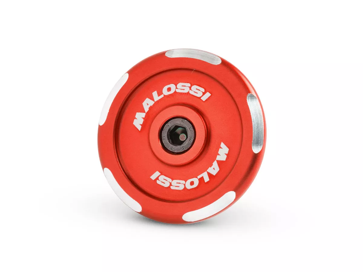 Cache écrou de roue / tambour de frein Ø=35mm Malossi, rouge pour Vespa Primavera, Sprint, GTS, GTV, GT, GTL, LX, S, LXV