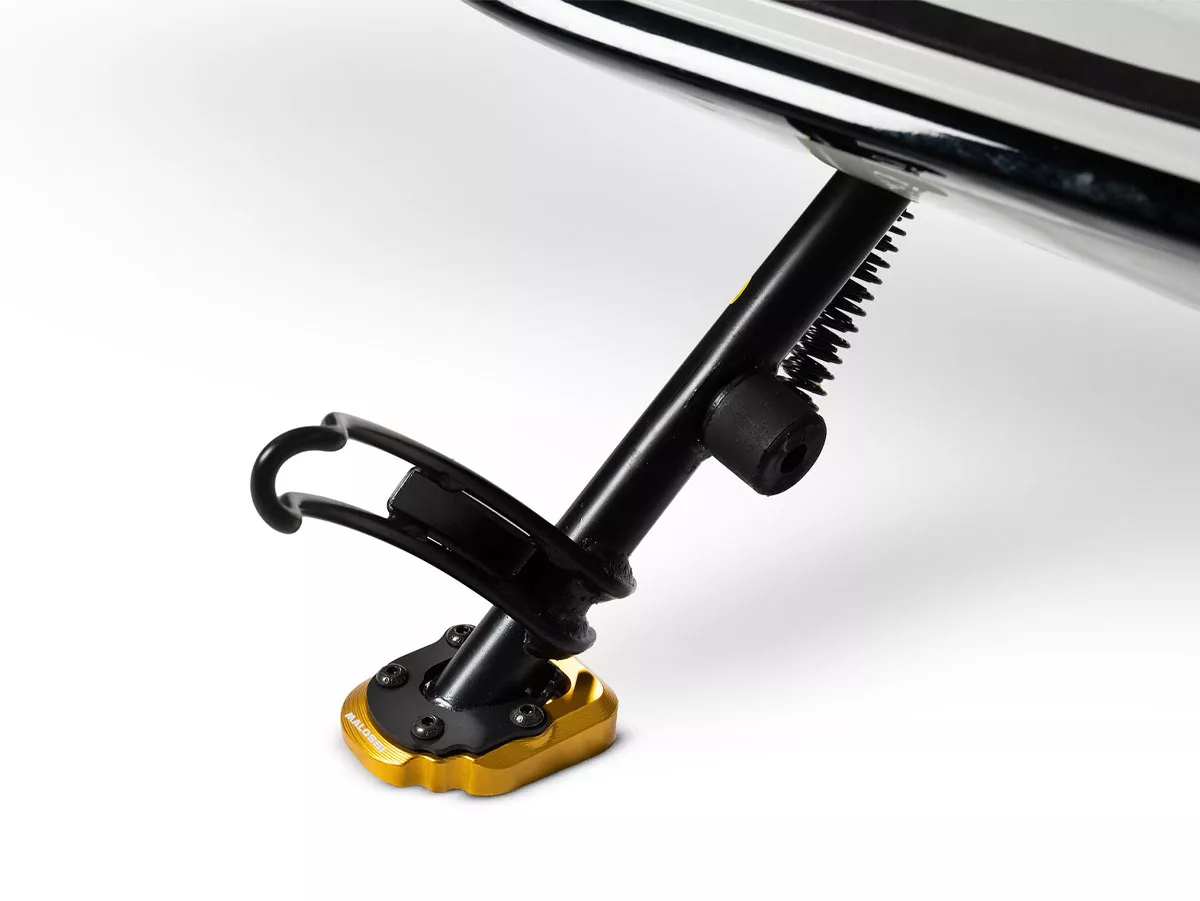 Pie de caballete lateral Malossi, amarillo para Vespa GT, GT L, GTS 125-310, GTV 125-310