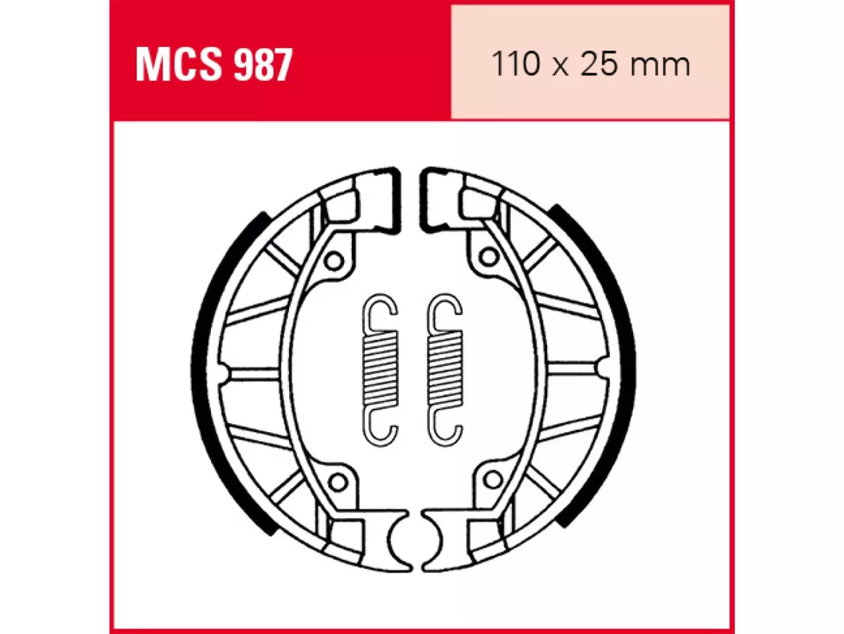 Främre bromsskor -GALFER Ø=110x25mm, med spår- Piaggio Sfera50/80 (NSL1T/NS81T), Sfera75 - 1991-1995