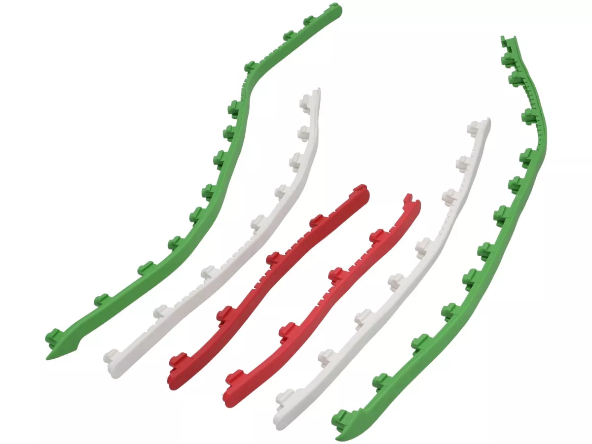 Tread strip set, Italy Moto Nostra, green, white red for Vespa GT/GTL, GTS, GTS Super, GTV