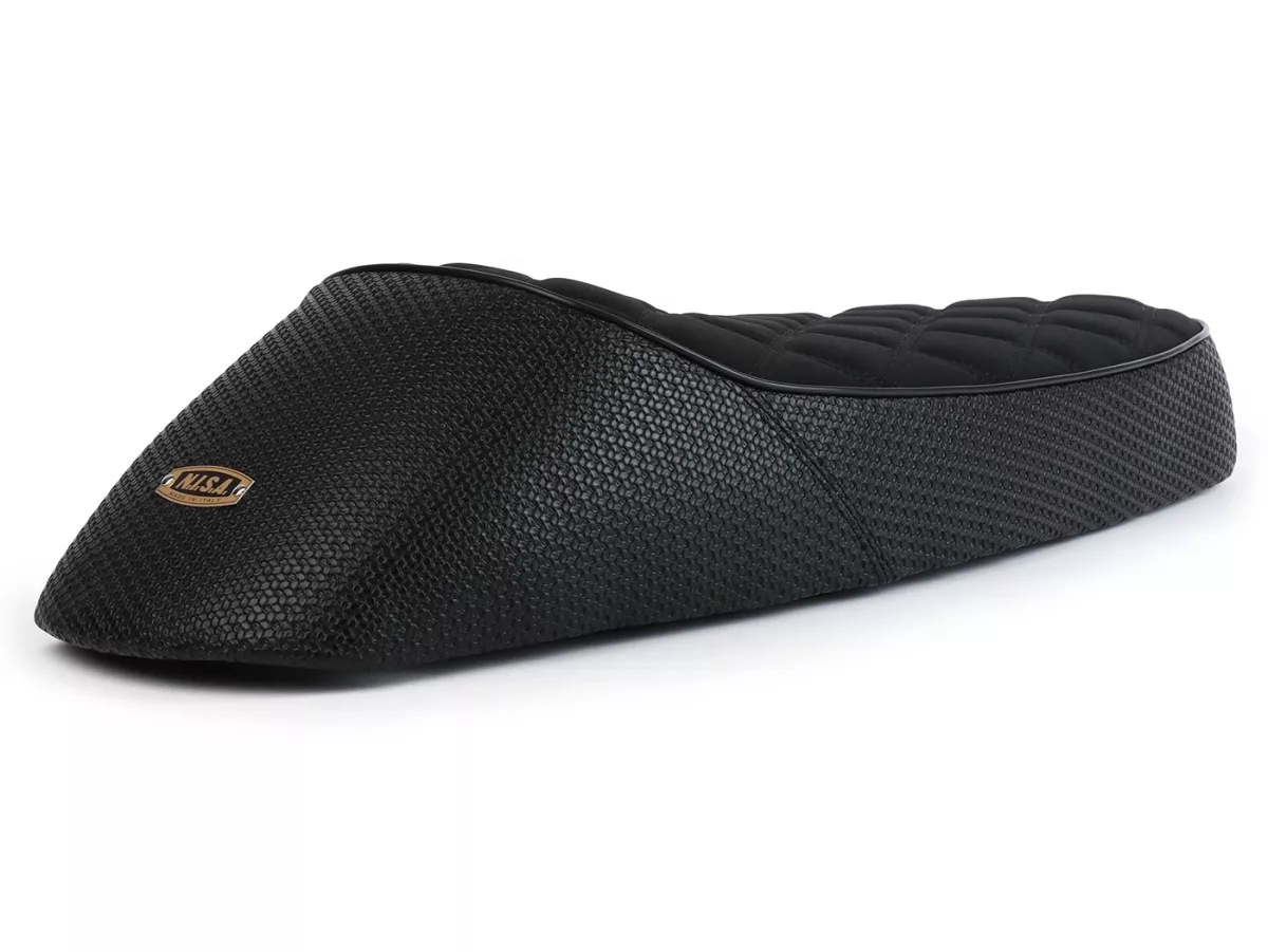 Selle -NISA Black Girl (Corps acier)- Vespa Largeframe PX, PX Lusso, Sprint, TS, GT/GTR, Super, VNA, VNB, VBA, VBB - Noir