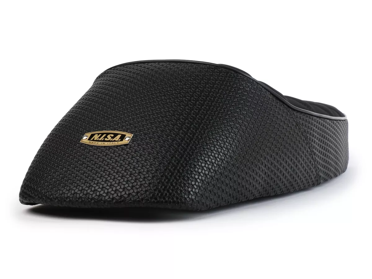 Selle -NISA Black Girl (Corps acier)- Vespa Largeframe PX, PX Lusso, Sprint, TS, GT/GTR, Super, VNA, VNB, VBA, VBB - Noir