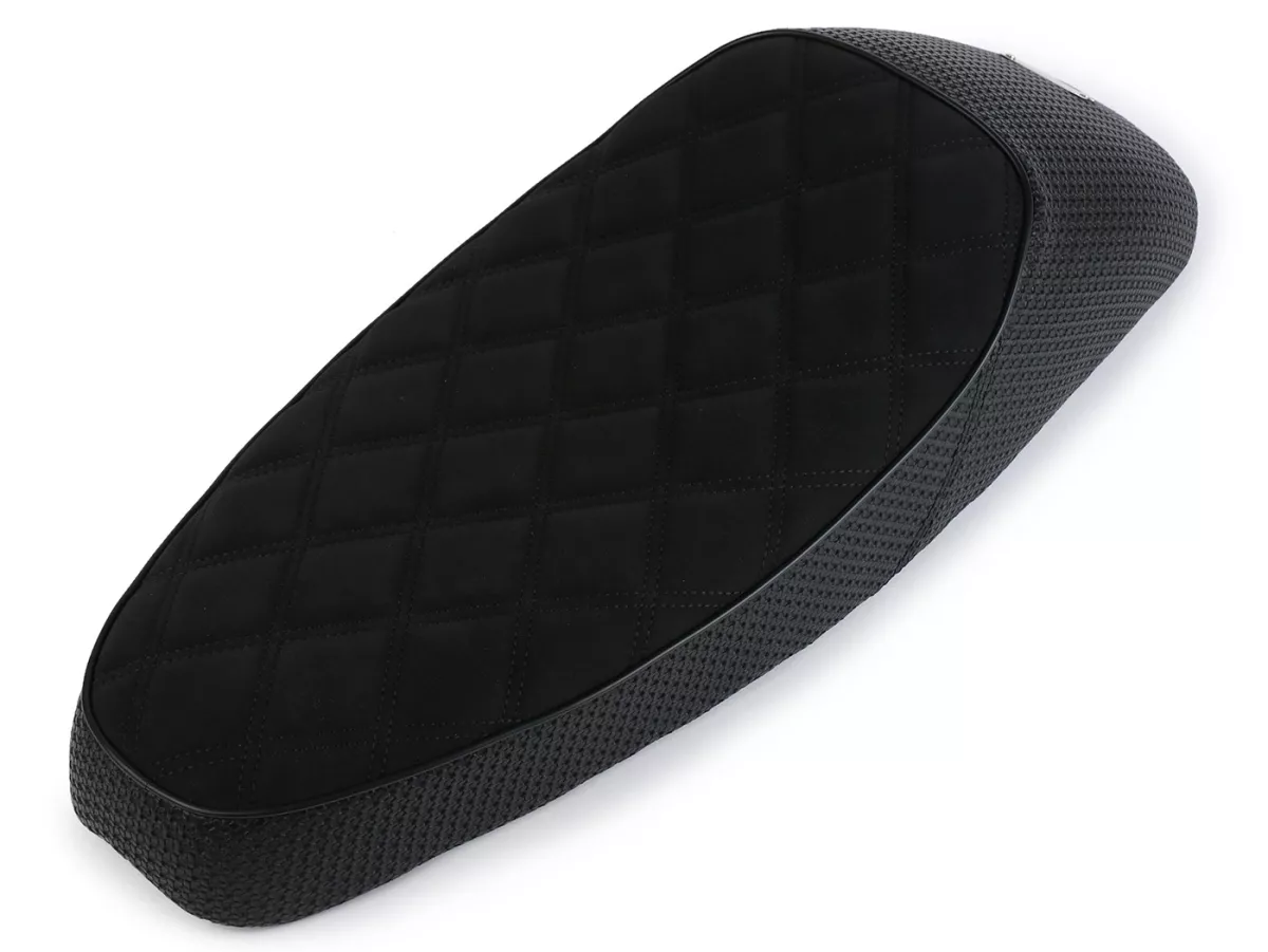 Selle -NISA Black Girl (Corps acier)- Vespa Largeframe PX, PX Lusso, Sprint, TS, GT/GTR, Super, VNA, VNB, VBA, VBB - Noir