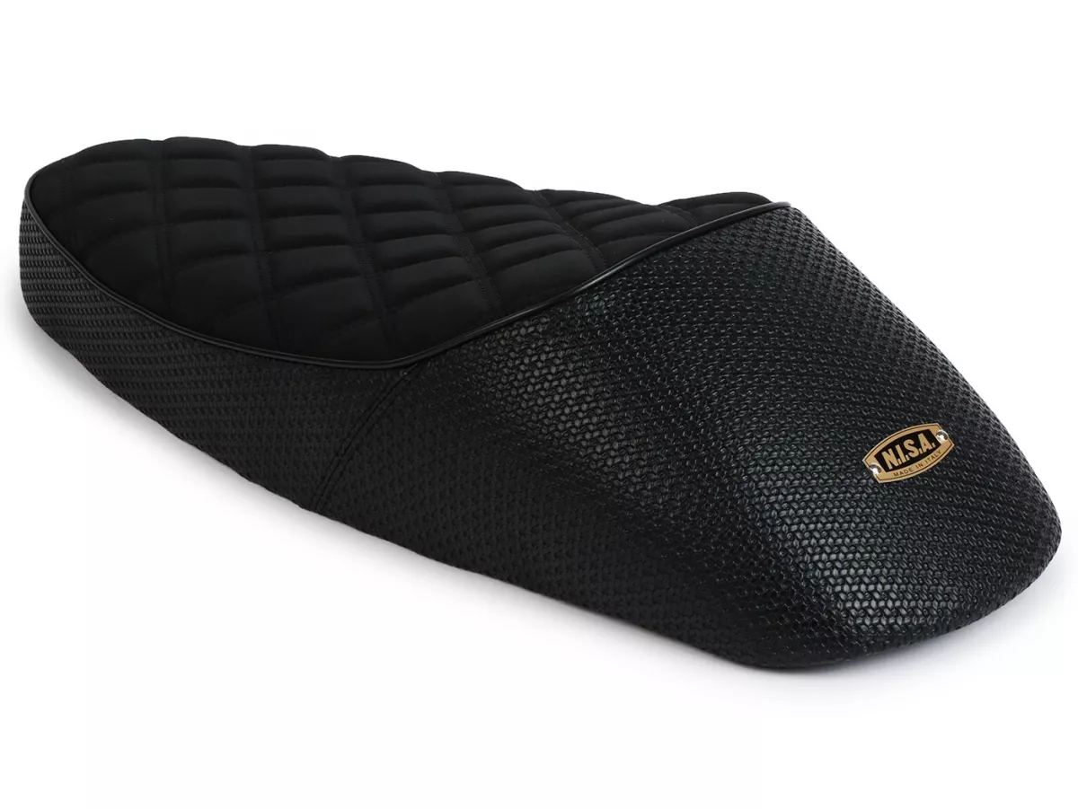 Selle -NISA Black Girl (Corps acier)- Vespa Largeframe PX, PX Lusso, Sprint, TS, GT/GTR, Super, VNA, VNB, VBA, VBB - Noir