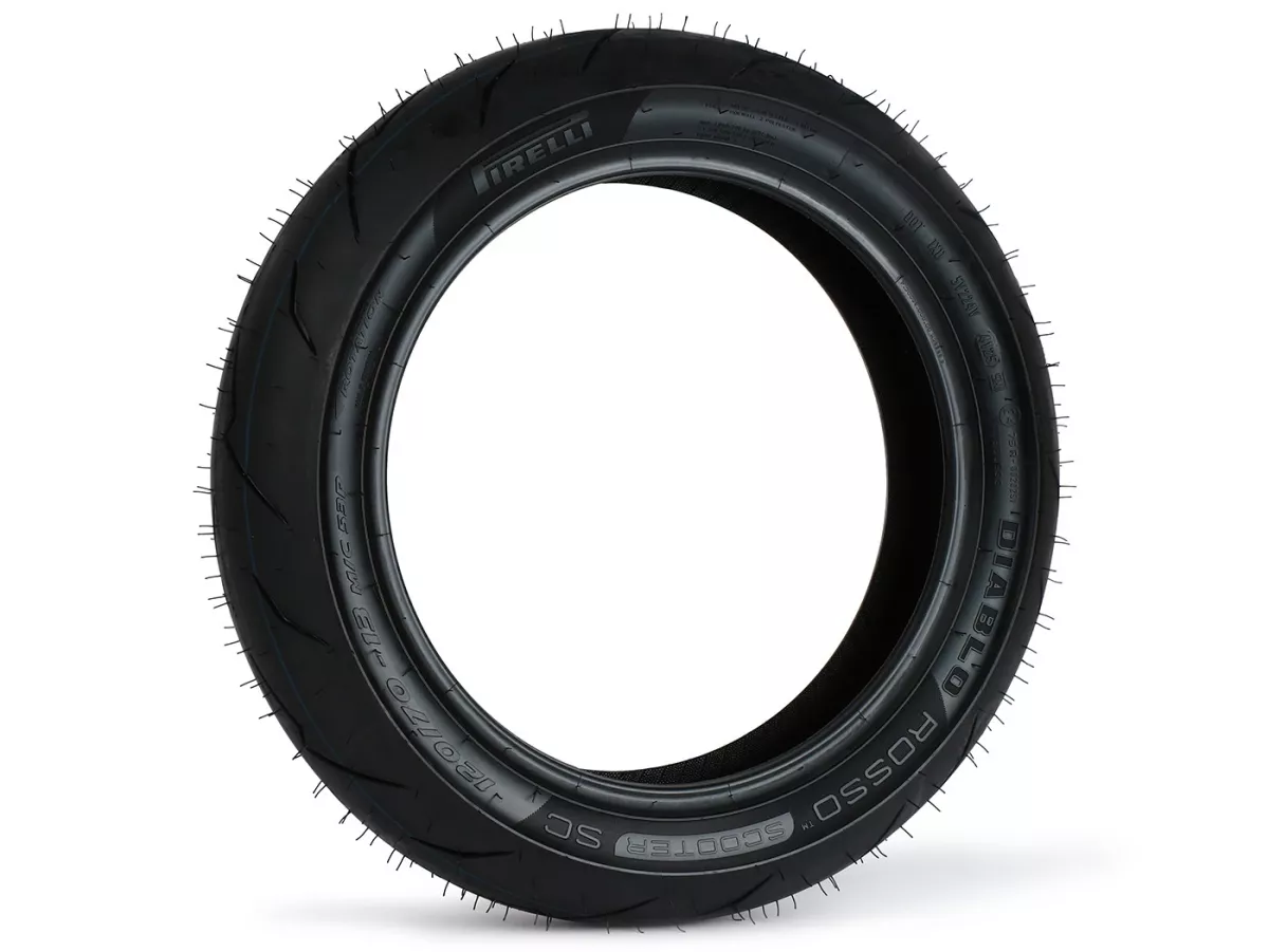 Tires -PIRELLI- Diablo Rosso SC front - 120/70-13 inch, M/C, 53P, TL