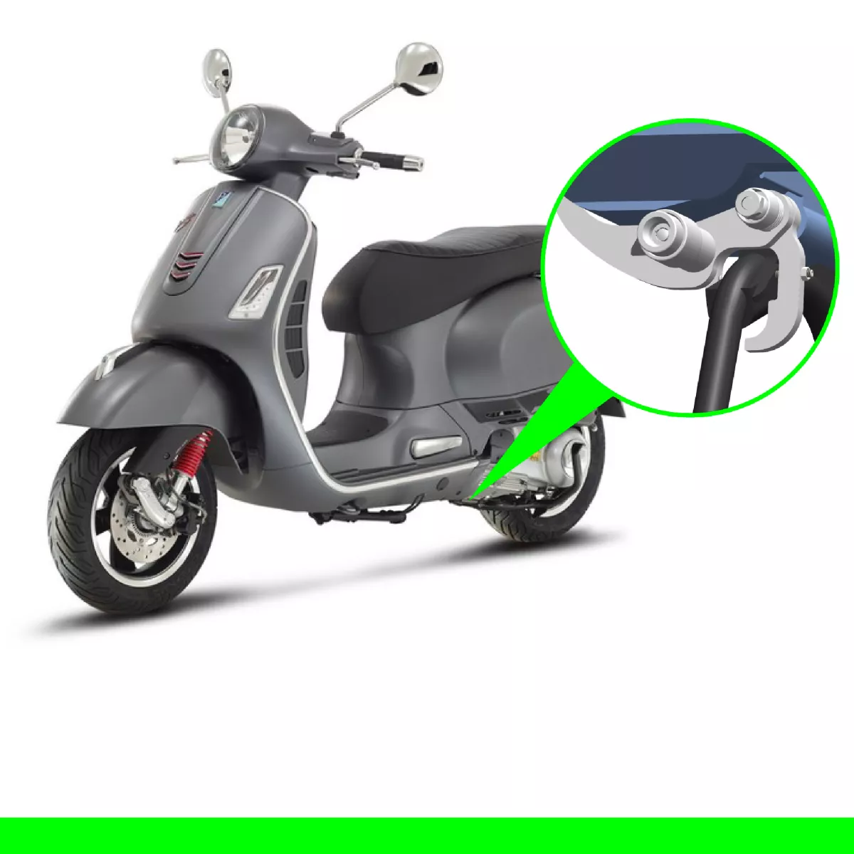 Stöldskydd Push & Block - Vespa GT, GTL, GTS, GTV 125-300 upp till 2020 - Meroni Serrature