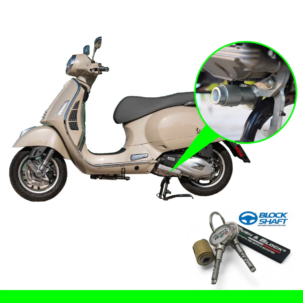 Anti-theft protection Push & Block - Vespa GTS 125-310, GTV 300-310 from 2021 - Block Shaft