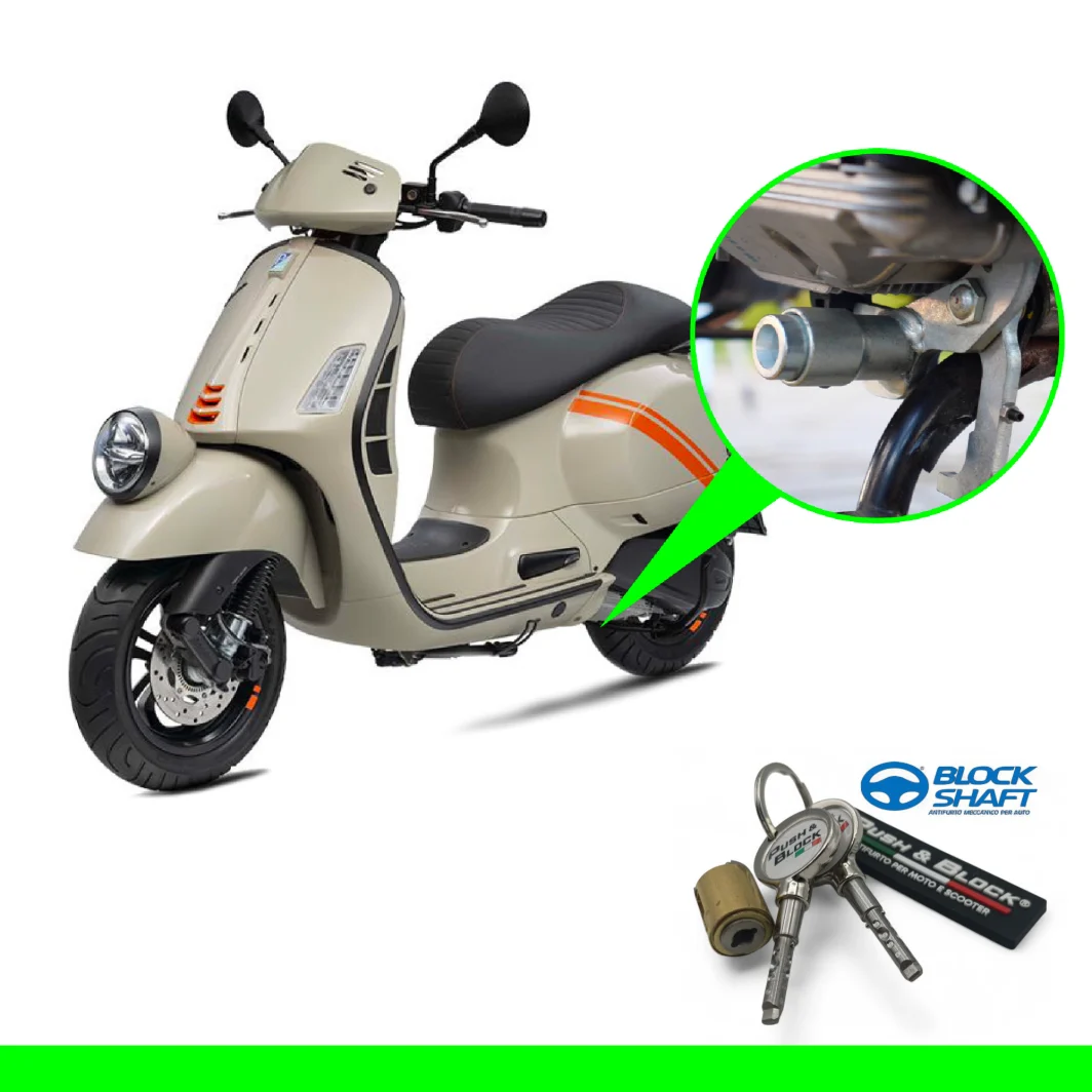 Anti-theft protection Push & Block - Vespa GTS 125-310, GTV 300-310 from 2021 - Block Shaft