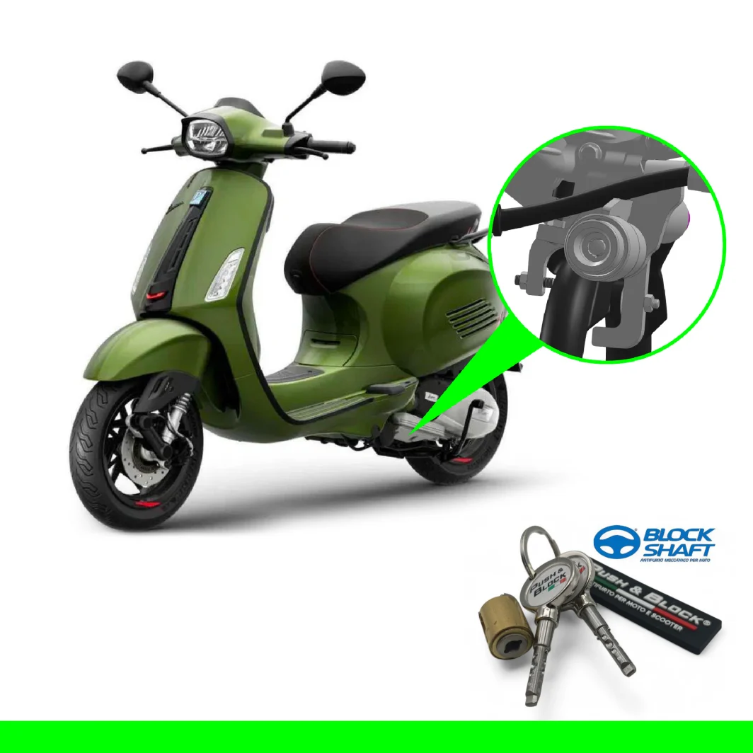 Anti-theft protection Push & Block - Vespa Primavera 50, Sprint 50 - Block Shaft