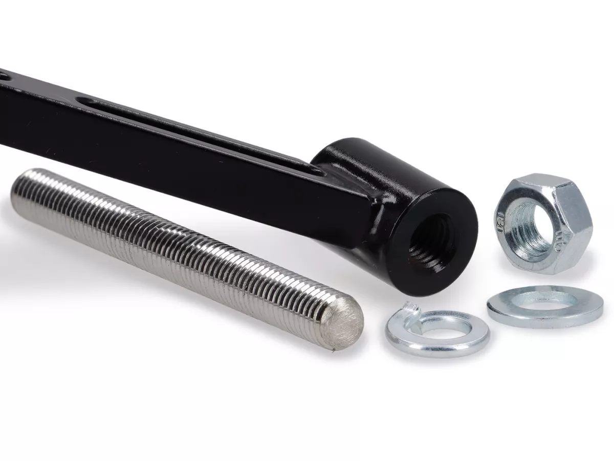 Set di specchietti STD ScooterTec, corti, alluminio CNC per Royal Alloy GT, GP, TG - Materiale/colore: acciaio, superficie verniciata nero lucido