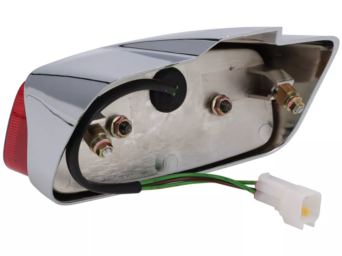 Fanale posteriore Royal Alloy, cromato per TG, JPS 125-300cc