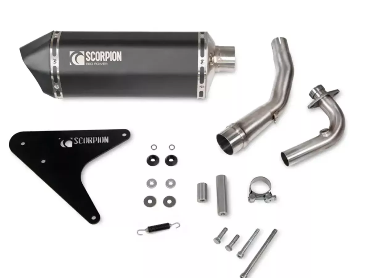 Auspuff SCORPION, Serket Parallel, schwarz beschichtet für Lambretta V125 Special (2021-2025)