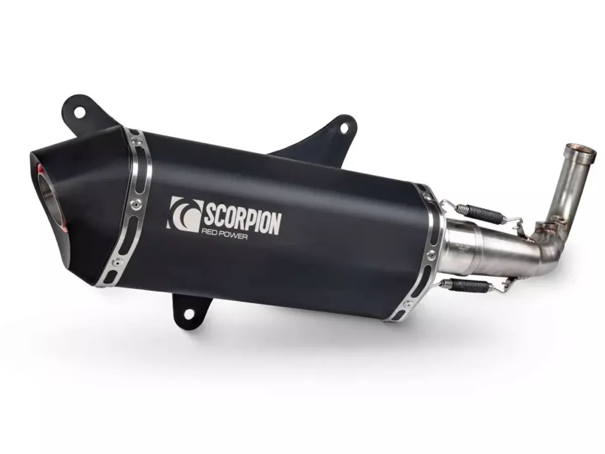Auspuff SCORPION, Serket Parallel, schwarz beschichtet für Lambretta X300 Euro 5+ (2025-)