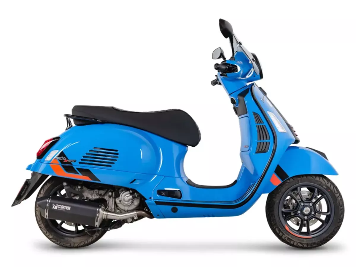 Auspuff SCORPION, Serket Parallel, schwarz beschichtet für Vespa GTS 310 Super (Euro 5+) (2024-)