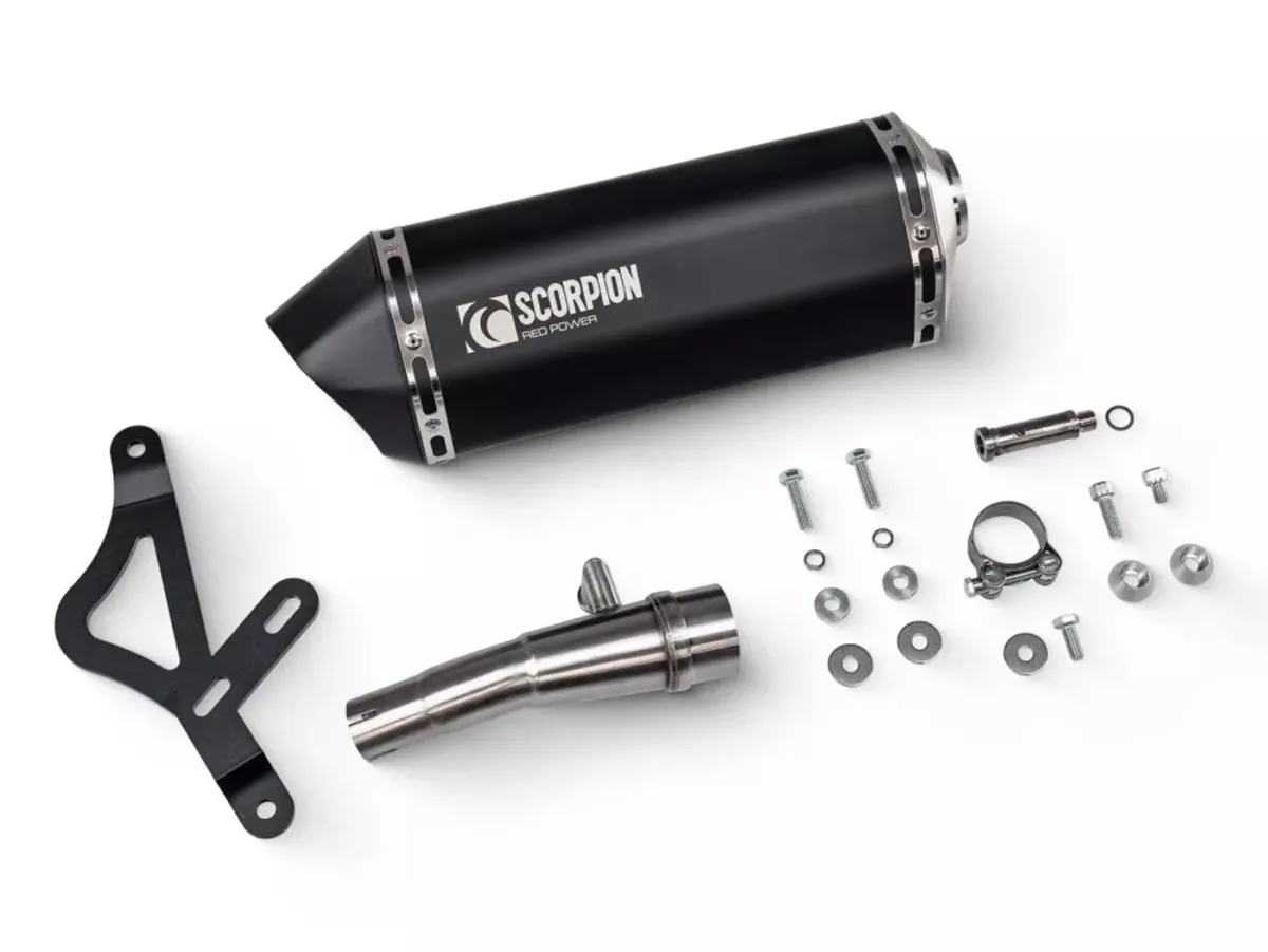 Auspuff SCORPION, Serket Parallel, schwarz beschichtet für Vespa GTS 310 Super (Euro 5+) (2024-)