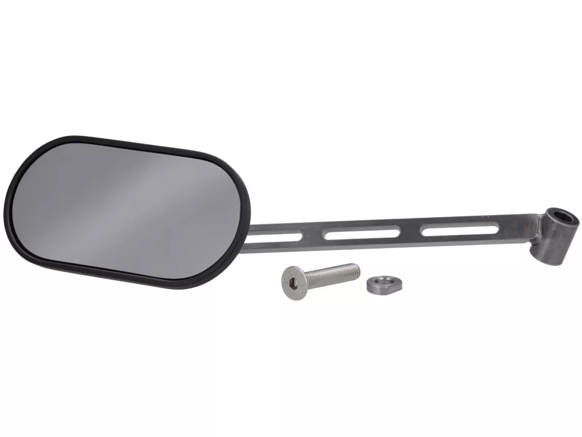 Spiegel onder stuur -STD ScooterTec- Aluminium CNC, links- voor Vespa Rally, Sprint, Super, TS125, GT125, GTR125, GL150, SS180 - links - Materiaal/kleur: gepolijst staal, gelakt oppervlak