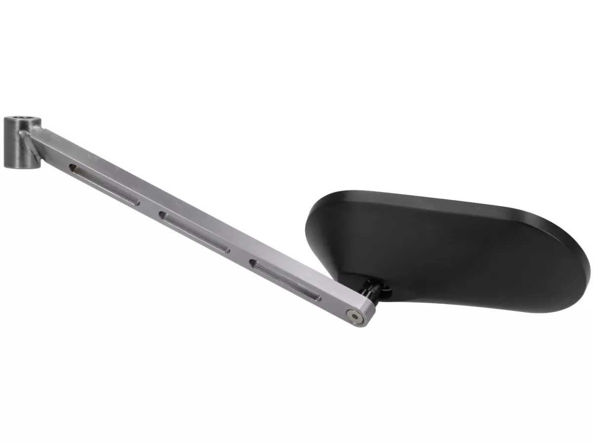 Spiegel onder stuur -STD ScooterTec- Aluminium CNC, links- voor Vespa Rally, Sprint, Super, TS125, GT125, GTR125, GL150, SS180 - links - Materiaal/kleur: gepolijst staal, gelakt oppervlak