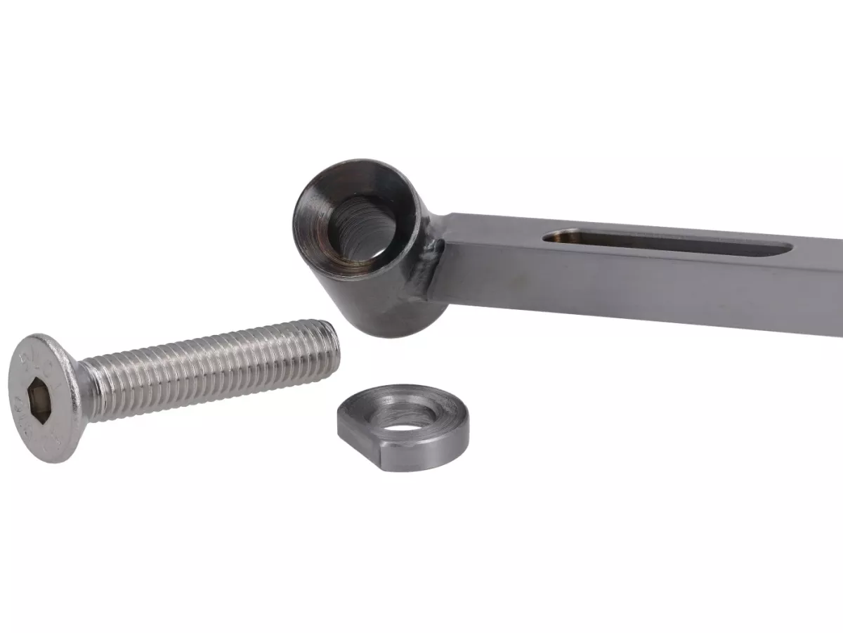 Spiegel onder stuur -STD ScooterTec- Aluminium CNC, links- voor Vespa Rally, Sprint, Super, TS125, GT125, GTR125, GL150, SS180 - links - Materiaal/kleur: gepolijst staal, gelakt oppervlak